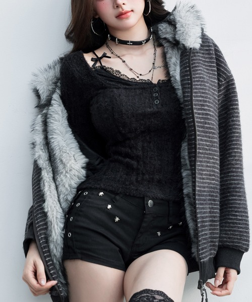 セール】フェイクファーフードモッズコート（モッズコート）｜VEILA