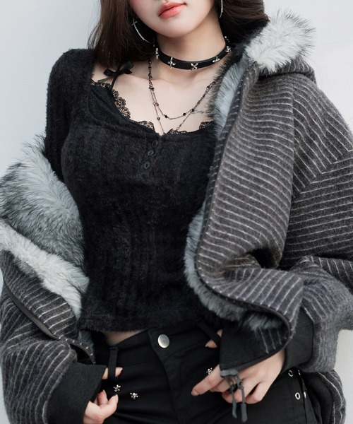 セール】フェイクファーフードモッズコート（モッズコート）｜VEILA