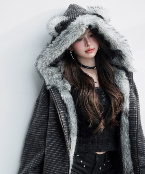 SOPH フェイクファーモッズコート セール】フェイクファーフードモッズコート（モッズコート）｜VEILA