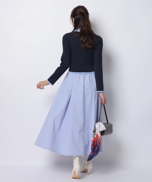 JUSGLITTY(ジャスグリッティー)の「スキッパーケーブルドッキングワンピース(ワンピース・レディース・ネイビー・1/2)」の4枚目の写真