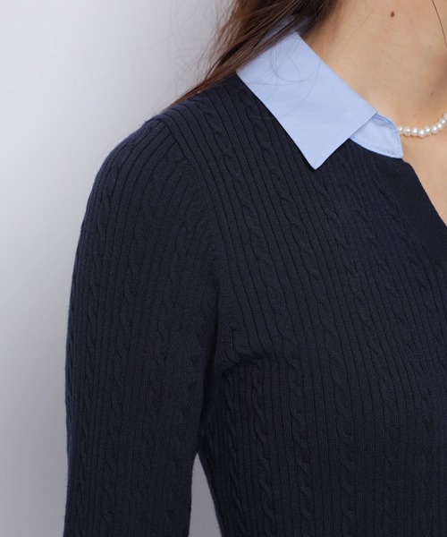 JUSGLITTY(ジャスグリッティー)の「スキッパーケーブルドッキングワンピース(ワンピース・レディース・ネイビー・1/2)」の14枚目の写真