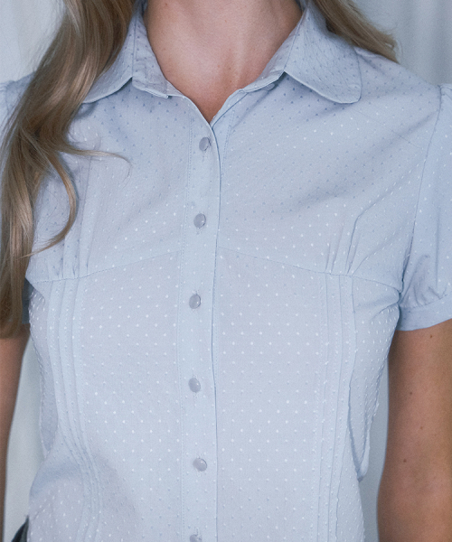 ROSEFRANTZ（ロゼフランツ）の「Dot Round Collar Blouse [Blue]（シャツ/ブラウス・レディース・ブルー・SMALL/MEDIUM）」の2枚目の写真