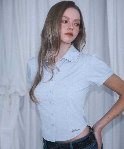 ROSEFRANTZ（ロゼフランツ）の「Dot Round Collar Blouse [Blue]（シャツ/ブラウス・レディース・ブルー・SMALL/MEDIUM）」の3枚目の写真