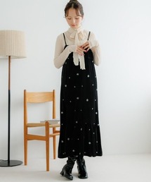 flower | ベロアエンブロイダリーワンピース(ワンピース)