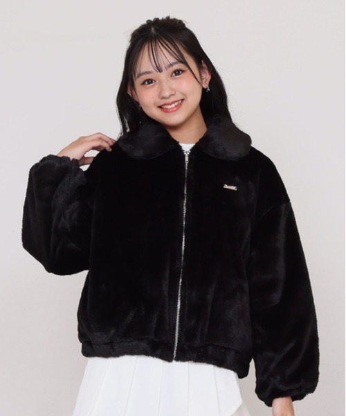 PINKHUNT（ピンクハント）の「PINKHUNT フェイクファーアウター 0799K（ダウンジャケット/コート・キッズ・オフホワイト/ブラック/ベージュ・120cm/130cm/140cm/150cm/160cm）」の3枚目の写真