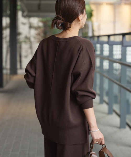 JOURNAL STANDARD(ジャーナルスタンダード)の「《WEB限定追加3》ウォッシャブルTEXBRID Vプルオーバー(ニット/セーター・レディース・チャコールグレー/ブラック/ブラウン・FREE)」の3枚目の写真