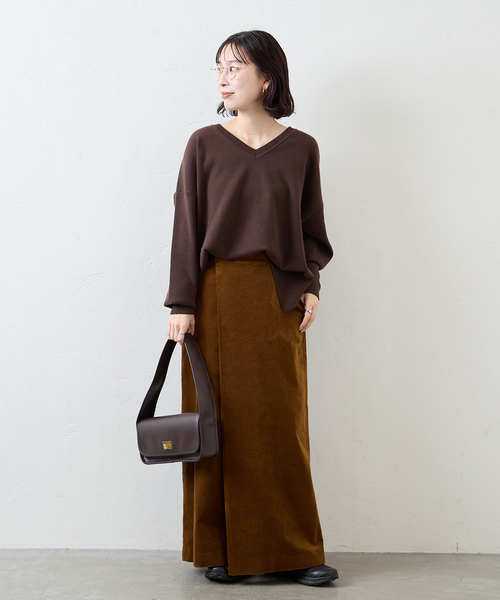 JOURNAL STANDARD(ジャーナルスタンダード)の「《WEB限定追加3》ウォッシャブルTEXBRID Vプルオーバー(ニット/セーター・レディース・チャコールグレー/ブラック/ブラウン・FREE)」の8枚目の写真