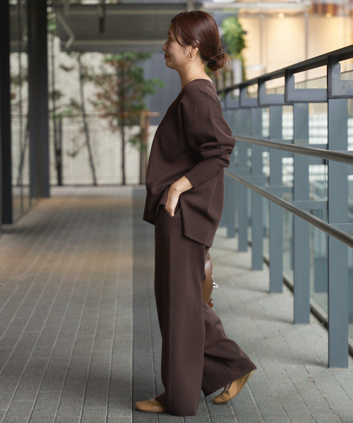 JOURNAL STANDARD(ジャーナルスタンダード)の「《WEB限定追加3》ウォッシャブルTEXBRID Vプルオーバー(ニット/セーター・レディース・チャコールグレー/ブラック/ブラウン・FREE)」の9枚目の写真