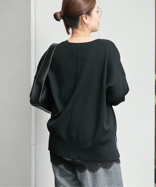 JOURNAL STANDARD(ジャーナルスタンダード)の「《WEB限定追加3》ウォッシャブルTEXBRID Vプルオーバー(ニット/セーター・レディース・チャコールグレー/ブラック/ブラウン・FREE)」の15枚目の写真