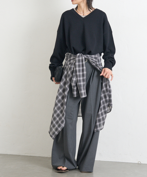JOURNAL STANDARD(ジャーナルスタンダード)の「《WEB限定追加3》ウォッシャブルTEXBRID Vプルオーバー(ニット/セーター・レディース・チャコールグレー/ブラック/ブラウン・FREE)」の19枚目の写真