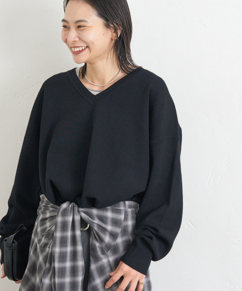 JOURNAL STANDARD(ジャーナルスタンダード)の「《WEB限定追加3》ウォッシャブルTEXBRID Vプルオーバー(ニット/セーター・レディース・チャコールグレー/ブラック/ブラウン・FREE)」の20枚目の写真