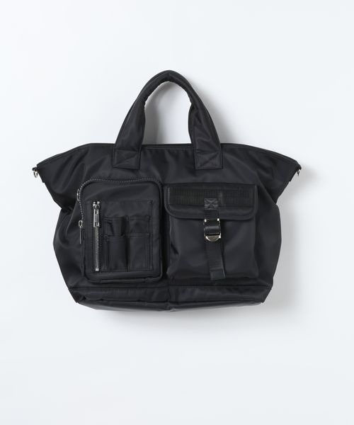 JEANASIS（ジーナシス）の「ナイロンポケットトート/637885（トートバッグ・レディース・ブラック/カーキ・FREE）」の3枚目の写真