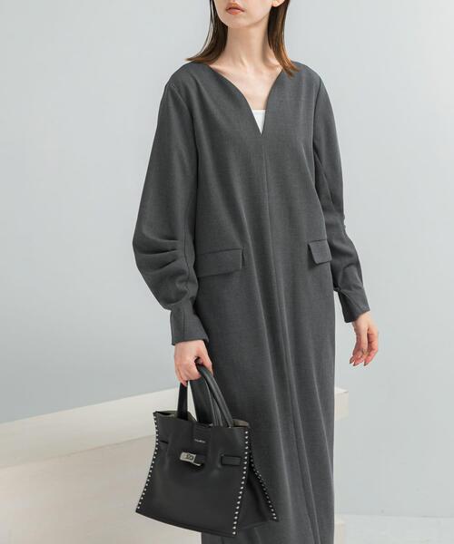 アーバンリサーチ ロッソ（URBAN RESEARCH ROSSO）/タックスリーブストレートワンピース セール】タックスリーブストレートワンピース（ワンピース）｜URBAN