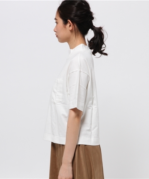 OUTLET（アウトレット）の「【Discoat Petit】32/2モックネックポケT（Tシャツ/カットソー・レディース・オフホワイト・MEDIUM/LARGE）」の3枚目の写真