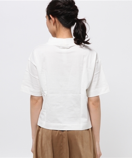 OUTLET（アウトレット）の「【Discoat Petit】32/2モックネックポケT（Tシャツ/カットソー・レディース・オフホワイト・MEDIUM/LARGE）」の4枚目の写真