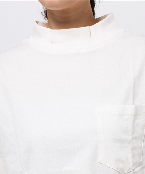 OUTLET（アウトレット）の「【Discoat Petit】32/2モックネックポケT（Tシャツ/カットソー・レディース・オフホワイト・MEDIUM/LARGE）」の5枚目の写真