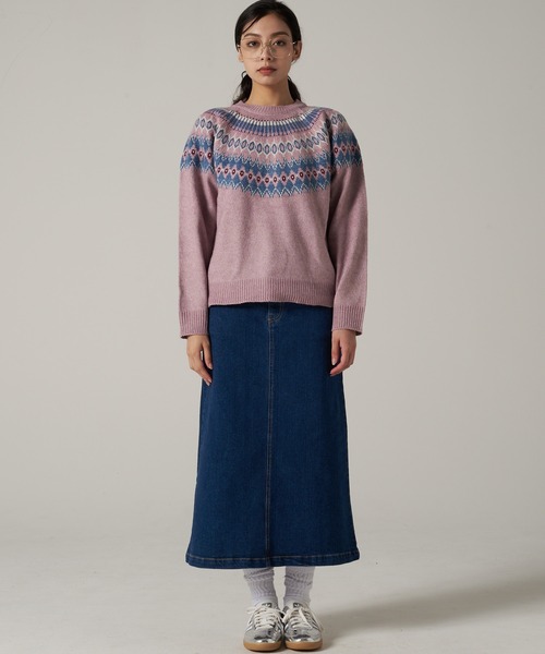 Eddie Bauer(エディーバウアー)の「フェアアイル セーター(ニット/セーター・レディース・ネイビー/ベージュ/ラベンダー・M/S/XL/L)」の15枚目の写真