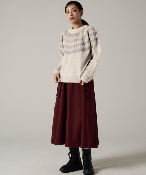 Eddie Bauer(エディーバウアー)の「フェアアイル セーター(ニット/セーター・レディース・ネイビー/ベージュ/ラベンダー・M/S/XL/L)」の13枚目の写真