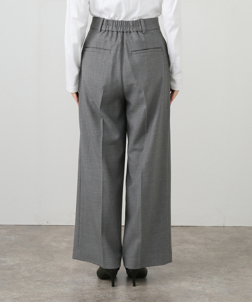 La TOTALITE(ラトータリテ)の「【洗える】タックワイドパンツ(スラックス・レディース・チャコールグレー/ホワイト・36/38)」の6枚目の写真