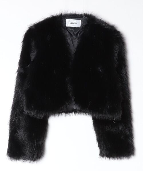 .KOM(ドットコム)の「A'GEM/9 × .kom 『.KOMZ/ドットケーオーエムゼット』Glam Faux Fur Short Jacket / グラムフェイクファーショートジャケット(その他アウター・レディース・ホワイト/ライトグレー/ブラック・FREE)」の13枚目の写真