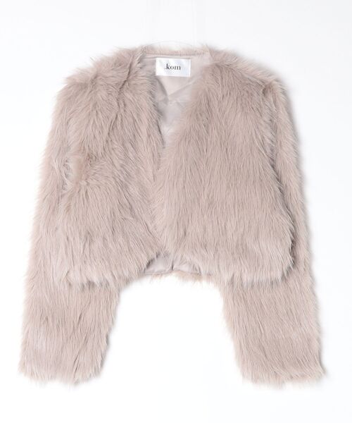.KOM(ドットコム)の「A'GEM/9 × .kom 『.KOMZ/ドットケーオーエムゼット』Glam Faux Fur Short Jacket / グラムフェイクファーショートジャケット(その他アウター・レディース・ホワイト/ライトグレー/ブラック・FREE)」の12枚目の写真