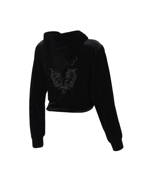 BORN TO WIN（ボーントゥウィン）の「W DOUBLE B VELVET CROP HOODIE ZIP-UP [BLACK]（ジャージ・レディース・その他・1/2）」の5枚目の写真