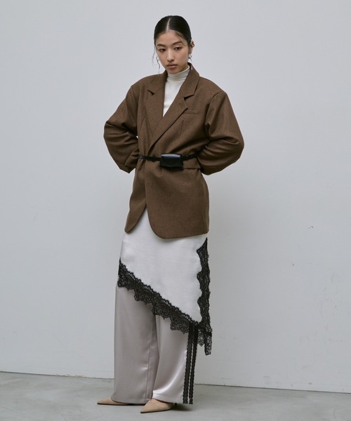 AIC.(エーアイシー)の「アシンメトリーレースサテンワンピース(ワンピース・レディース・ブラック/アイボリー・FREE)」の15枚目の写真