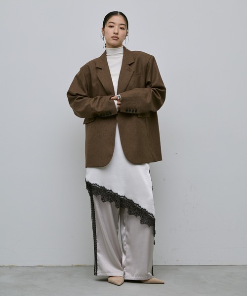 AIC.(エーアイシー)の「アシンメトリーレースサテンワンピース(ワンピース・レディース・ブラック/アイボリー・FREE)」の12枚目の写真