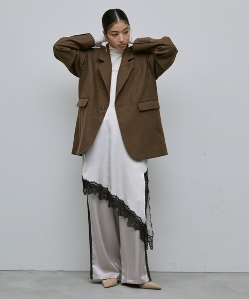 AIC.(エーアイシー)の「アシンメトリーレースサテンワンピース(ワンピース・レディース・ブラック/アイボリー・FREE)」の13枚目の写真