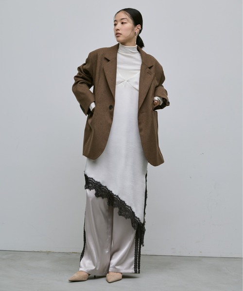 AIC.(エーアイシー)の「アシンメトリーレースサテンワンピース(ワンピース・レディース・ブラック/アイボリー・FREE)」の14枚目の写真