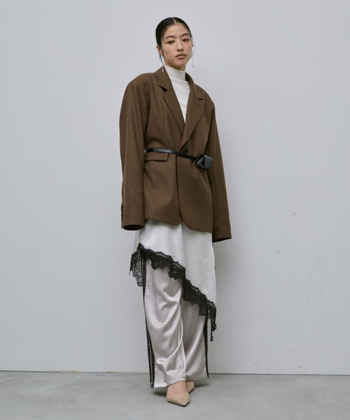 AIC.(エーアイシー)の「アシンメトリーレースサテンワンピース(ワンピース・レディース・ブラック/アイボリー・FREE)」の16枚目の写真