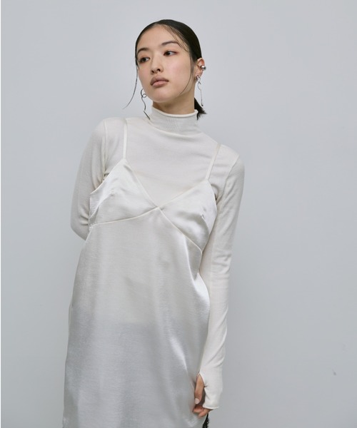 AIC.(エーアイシー)の「アシンメトリーレースサテンワンピース(ワンピース・レディース・ブラック/アイボリー・FREE)」の5枚目の写真