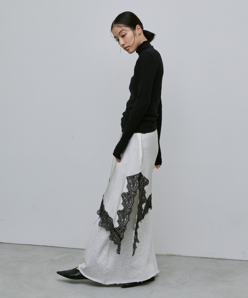 AIC.(エーアイシー)の「アシンメトリーレースサテンワンピース(ワンピース・レディース・ブラック/アイボリー・FREE)」の9枚目の写真