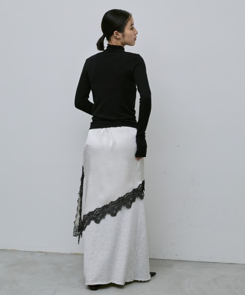 AIC.(エーアイシー)の「アシンメトリーレースサテンワンピース(ワンピース・レディース・ブラック/アイボリー・FREE)」の11枚目の写真