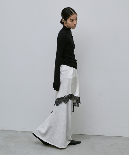 AIC.(エーアイシー)の「アシンメトリーレースサテンワンピース(ワンピース・レディース・ブラック/アイボリー・FREE)」の10枚目の写真