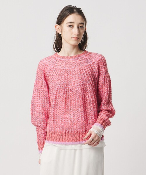 UNITED ARROWS ピンクミックスニット セール】カラーミックス インレイド ニット（ニット/セーター