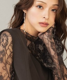 フェイクパール チェーン ロングピアス シルバー ゴールド 両耳用 アクセサリー