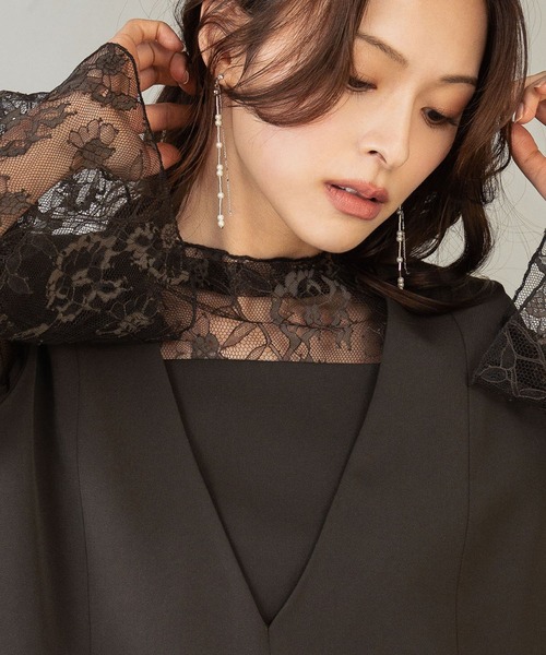 girl(ガール)の「フェイクパール チェーン ロングピアス シルバー ゴールド 両耳用 アクセサリー(ピアス(両耳用)・レディース・シルバー/ゴールド・-)」の8枚目の写真