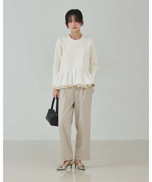 qualite（カリテ）の「タフタコンビプルオーバー/オケージョン/セレモニー/フォーマル/オフィスカジュアル（シャツ/ブラウス・レディース・ダークネイビー/オフホワイト・フリー）」の11枚目の写真