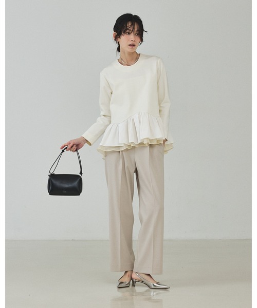 qualite（カリテ）の「タフタコンビプルオーバー/オケージョン/セレモニー/フォーマル/オフィスカジュアル（シャツ/ブラウス・レディース・ダークネイビー/オフホワイト・フリー）」の12枚目の写真