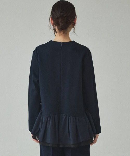 qualite（カリテ）の「タフタコンビプルオーバー/オケージョン/セレモニー/フォーマル/オフィスカジュアル（シャツ/ブラウス・レディース・ダークネイビー/オフホワイト・フリー）」の20枚目の写真