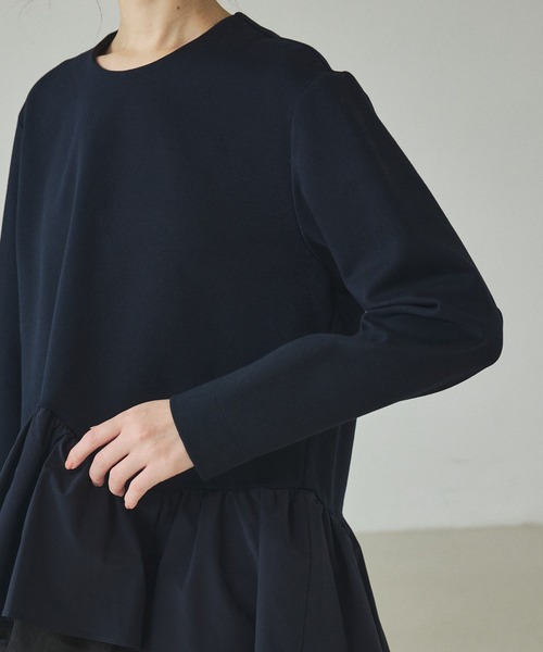 qualite（カリテ）の「タフタコンビプルオーバー/オケージョン/セレモニー/フォーマル/オフィスカジュアル（シャツ/ブラウス・レディース・ダークネイビー/オフホワイト・フリー）」の17枚目の写真