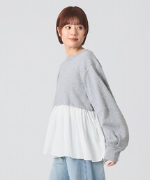 Ray BEAMS | ギャザー キリカエ スウェット クルーネック トップス(スウェット)