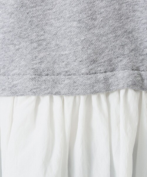 Ray BEAMS（レイビームス）の「ギャザー キリカエ スウェット クルーネック トップス（スウェット・レディース・ブラック/シルバー・ONE SIZE）」の18枚目の写真