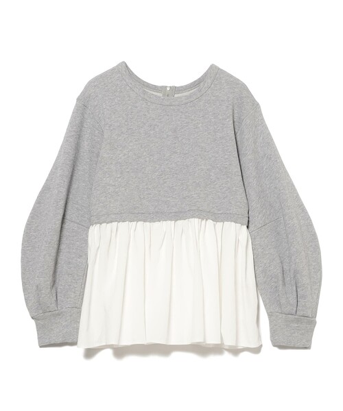 Ray BEAMS（レイビームス）の「ギャザー キリカエ スウェット クルーネック トップス（スウェット・レディース・ブラック/シルバー・ONE SIZE）」の19枚目の写真