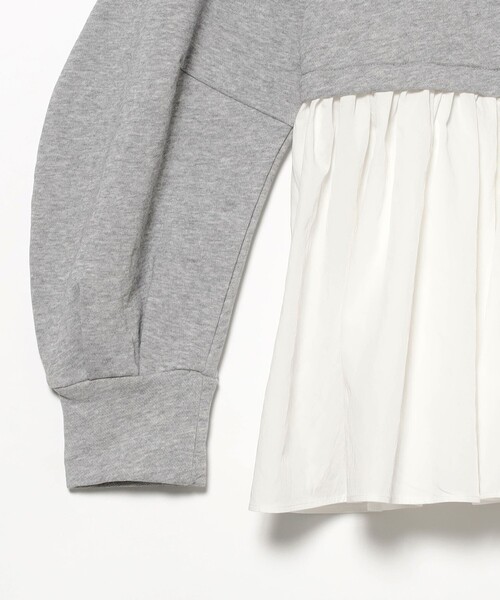 Ray BEAMS（レイビームス）の「ギャザー キリカエ スウェット クルーネック トップス（スウェット・レディース・ブラック/シルバー・ONE SIZE）」の21枚目の写真