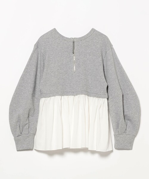 Ray BEAMS（レイビームス）の「ギャザー キリカエ スウェット クルーネック トップス（スウェット・レディース・ブラック/シルバー・ONE SIZE）」の22枚目の写真