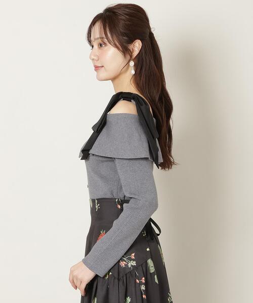 WILLSELECTION（ウィルセレクション）の「リボンオフショルニットプルオーバー（ニット/セーター・レディース・ブラック/ボルドー/グレー/オフホワイト・FREE）」の17枚目の写真