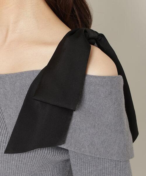 WILLSELECTION（ウィルセレクション）の「リボンオフショルニットプルオーバー（ニット/セーター・レディース・ブラック/ボルドー/グレー/オフホワイト・FREE）」の20枚目の写真