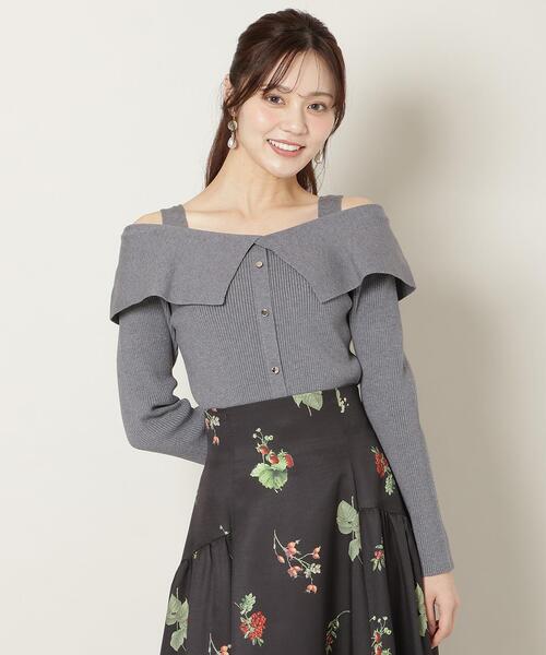 WILLSELECTION（ウィルセレクション）の「リボンオフショルニットプルオーバー（ニット/セーター・レディース・ブラック/ボルドー/グレー/オフホワイト・FREE）」の21枚目の写真